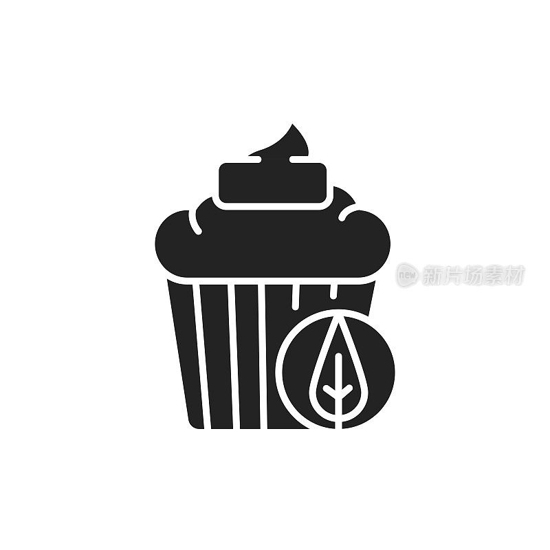 Matcha muffin color line icon. Pictogram for web page, mobile app, promo.